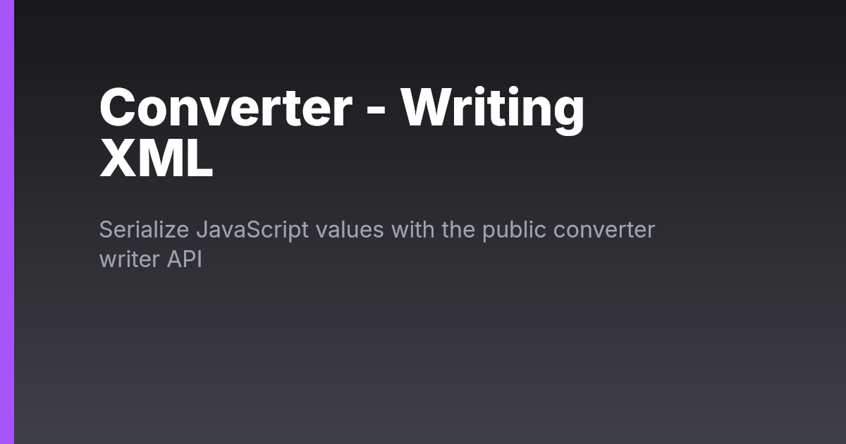 Converter - XML 쓰기 | StAX-XML