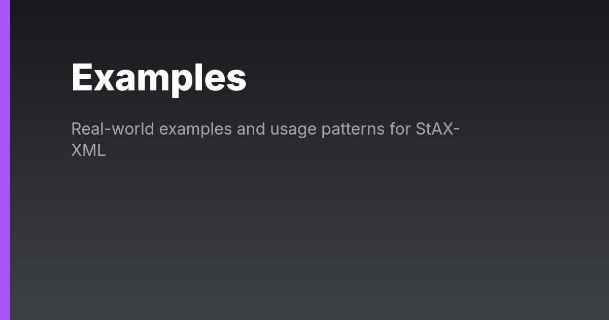 Examples | StAX-XML